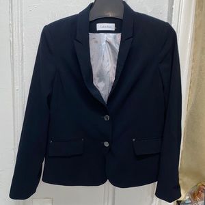 Calvin Klein blazer / Size 14 / color: Navy ,looks black certain areas/beautiful